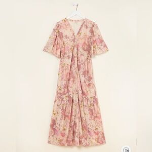 FatFace Paige Floral Pink Maxi Dress - 8